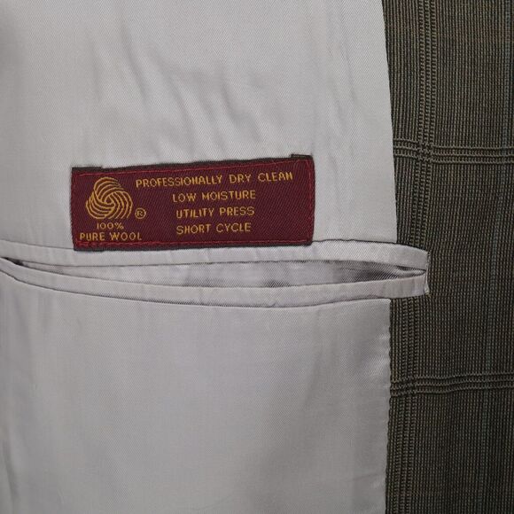 Jos A Bank Sport Coat Mens 42R Brown Plaid Pure Wool Tweed Jacket Lined Blazer - Picture 13 of 16